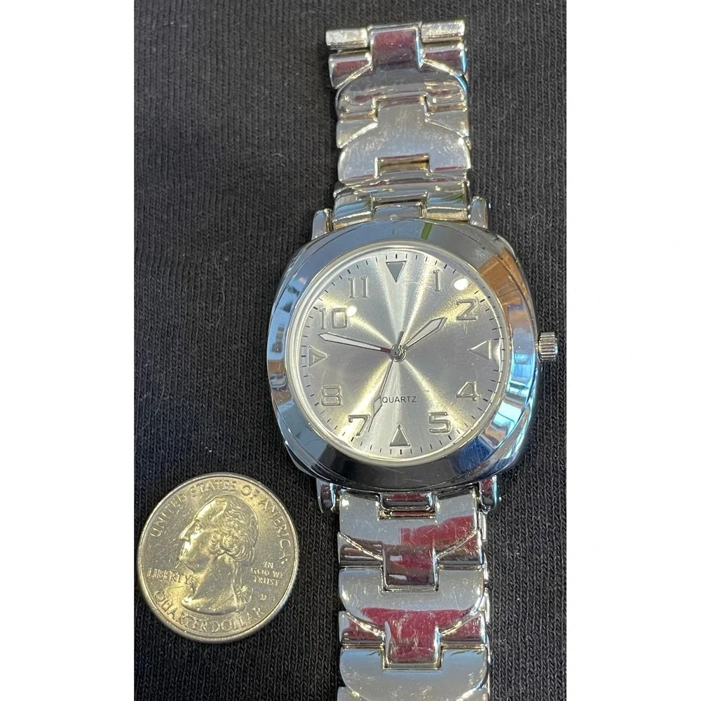 Mens Two Tone Stainless Steel Quartz & Silver Tone Watches Both Work!